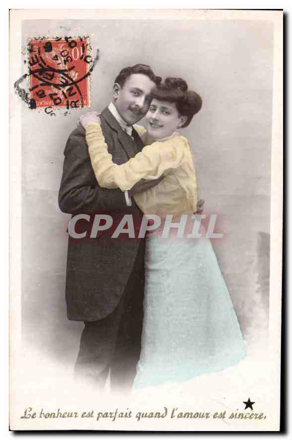 CPA Le Bonheur est parfait quand l'amour est sincere Femme