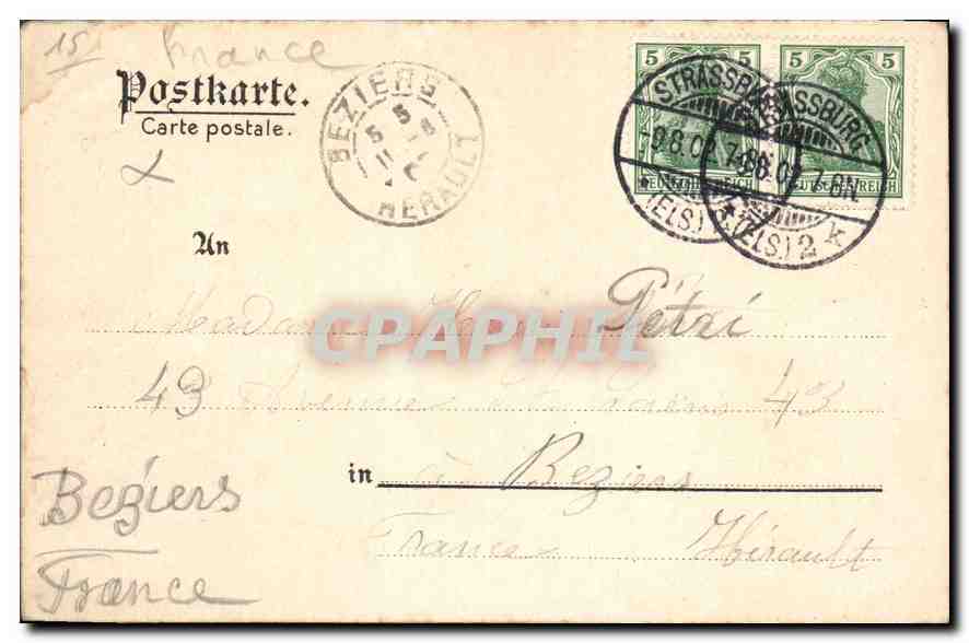 CPA Gruss aus Strasbourg  — Verso