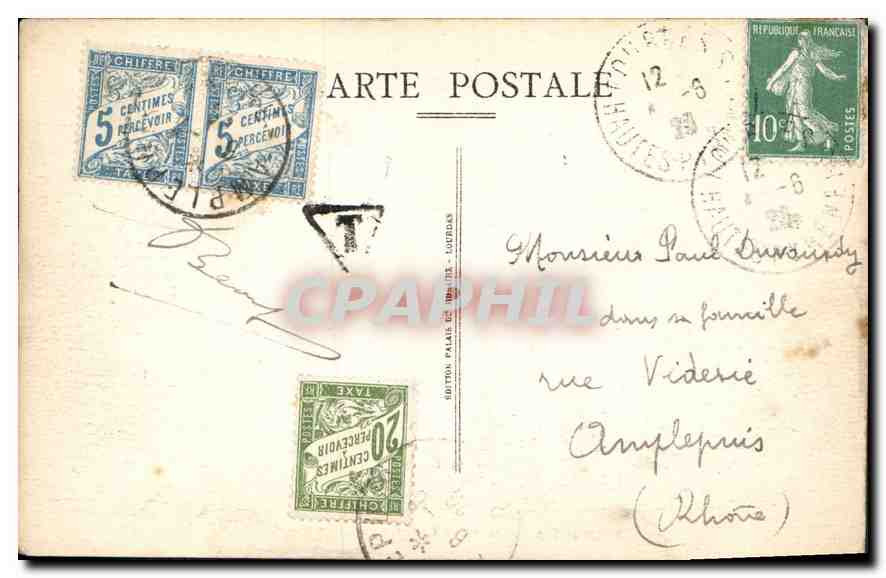 Lourdes — Les Sanctuaires vus du Château Fort — Édition Palais, Lourdes, n°4 — Verso