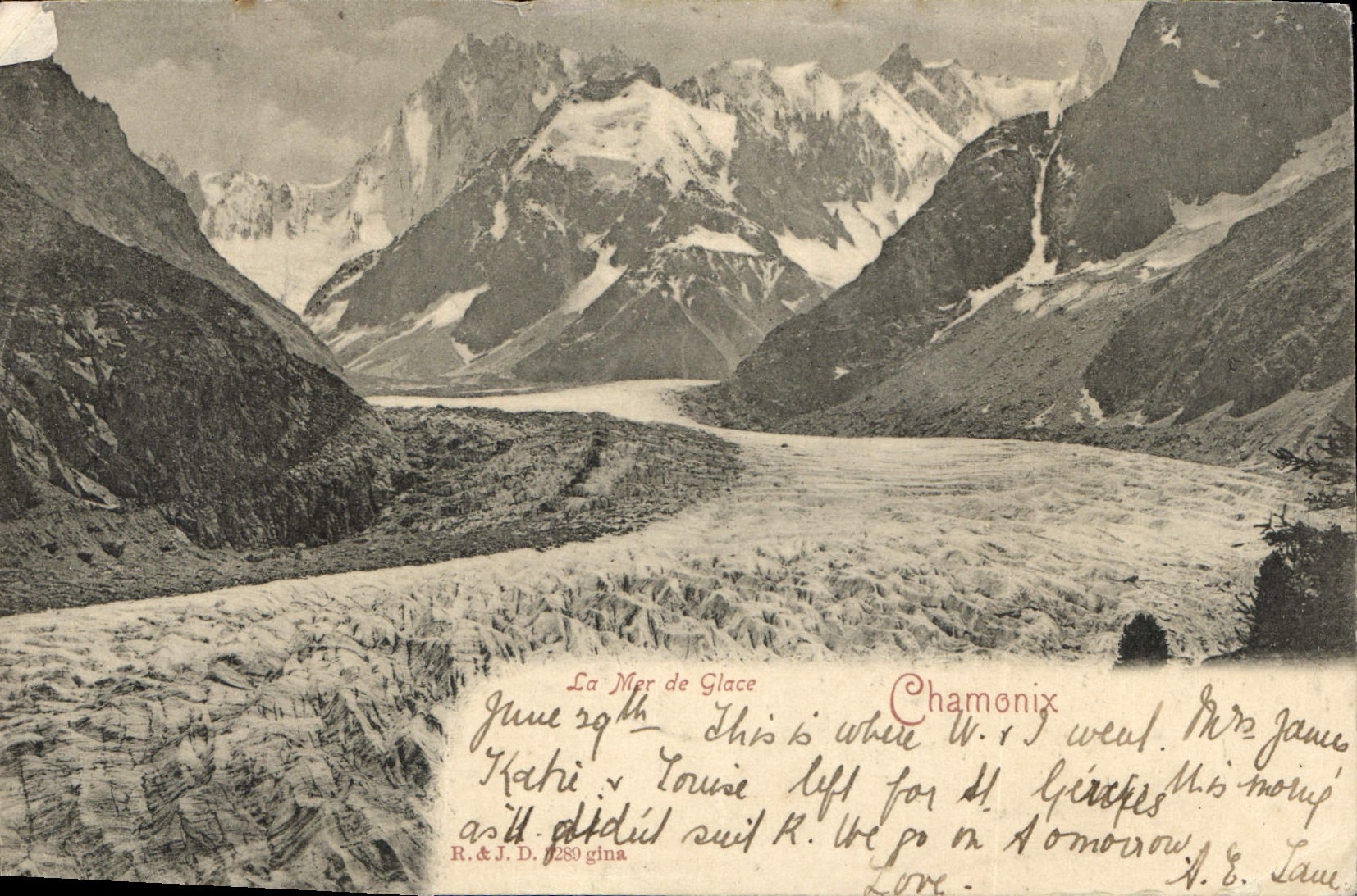 La Mer de Glace — Chamonix — R.&J. D. 280 gina