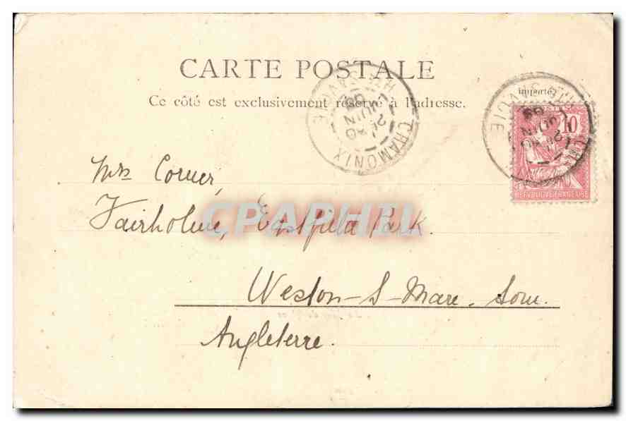 La Mer de Glace — Chamonix — R.&J. D. 280 gina — Verso