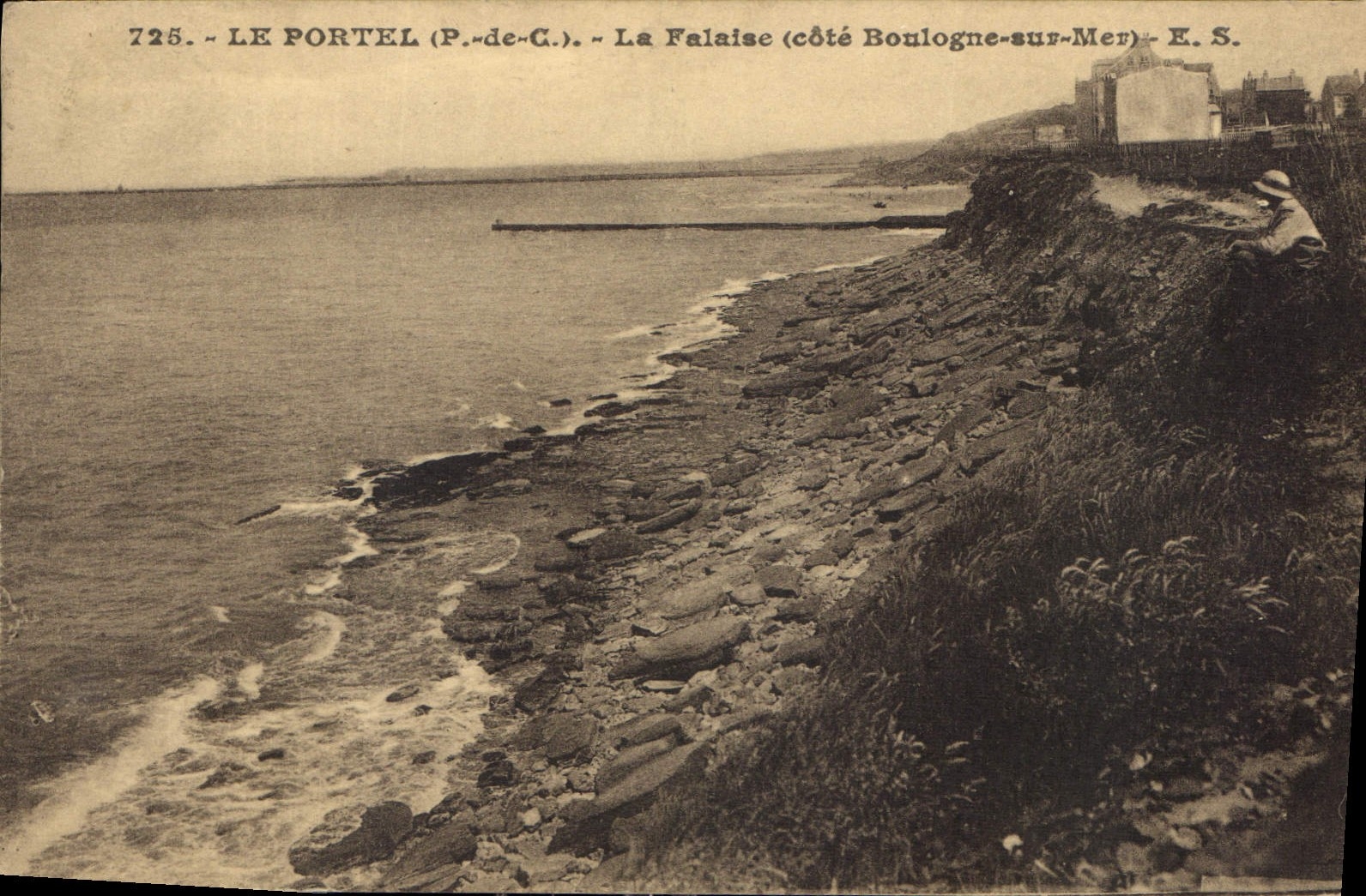 Le Portel (P.-de-C.) — La Falaise (côté Boulogne-sur-Mer) — E. S. — n° 725