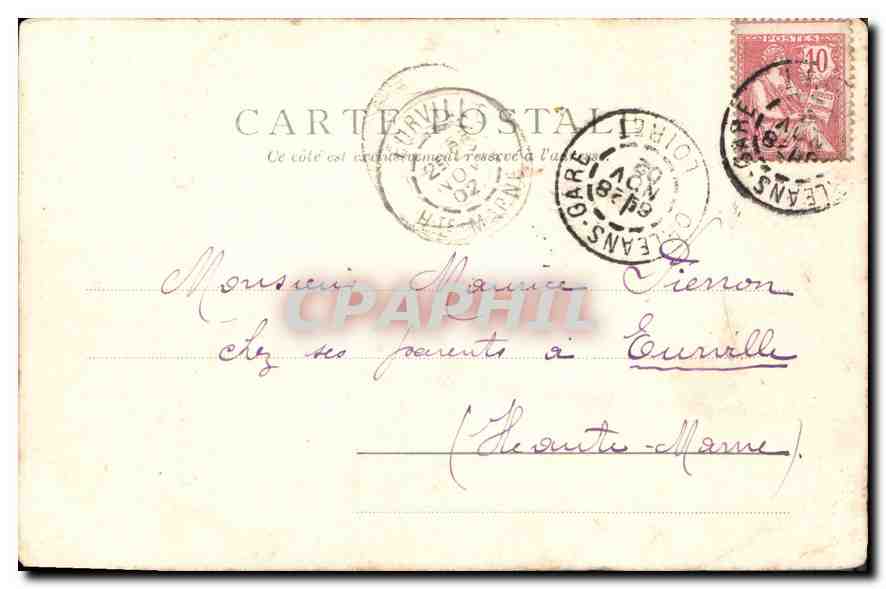 CPA Orleans Eglise St Aignan  — Verso