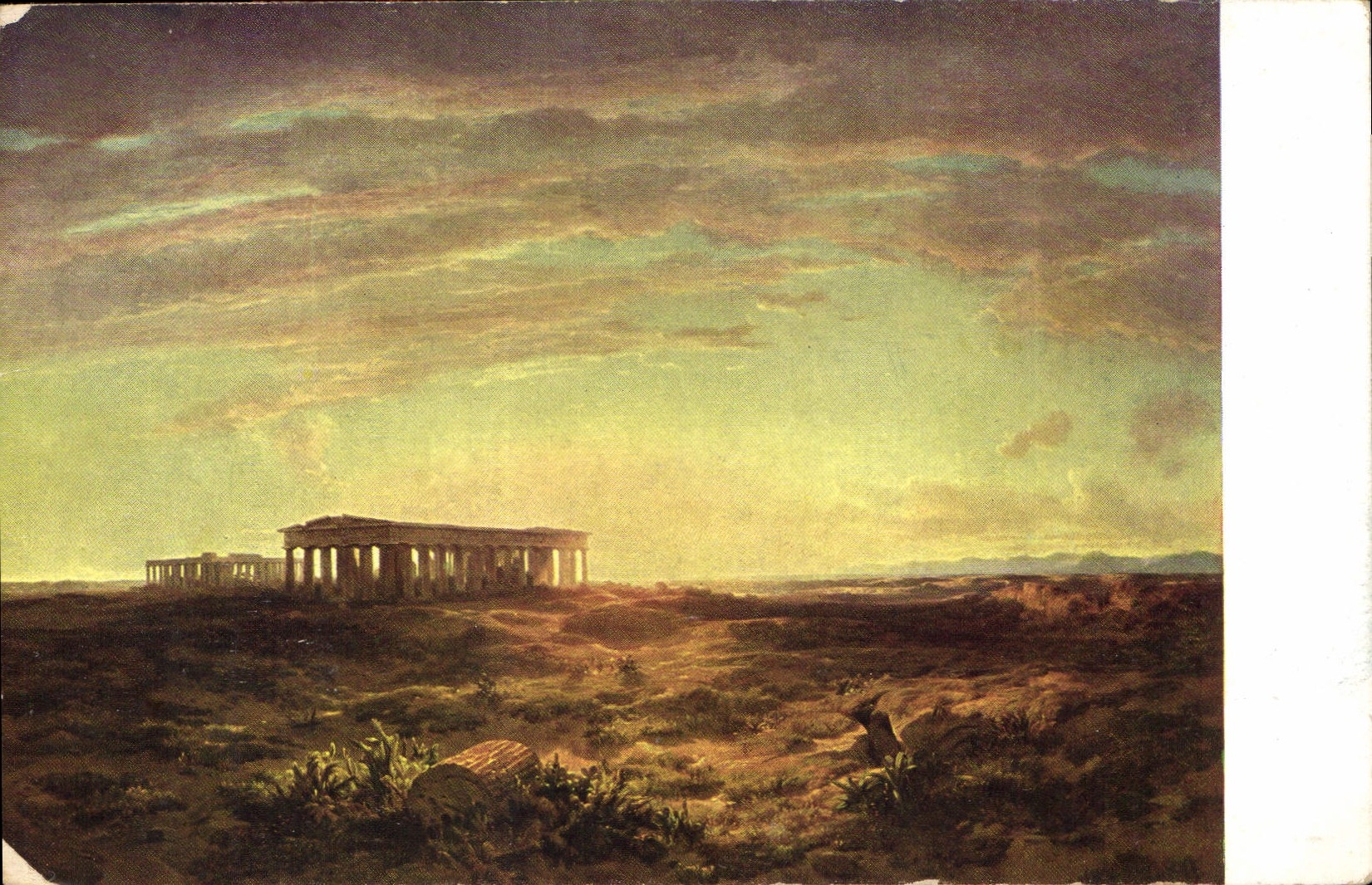 CPA Museum der bildenden Kunste zu Leipzig A Calame Die Tempel in Paestum 
