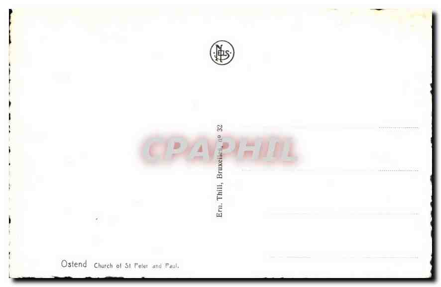 CPA Ostende l'Eglise S S Pierre et Paul vue de Cote  — Rückseite