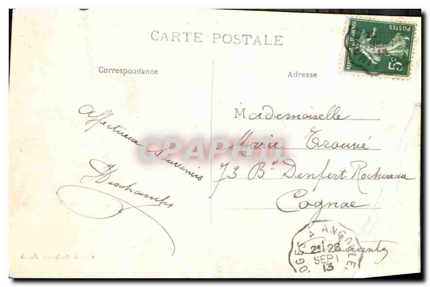 CPA Environs de Ruelle Charente Sources de la Touvre le Gouffre  — Rückseite
