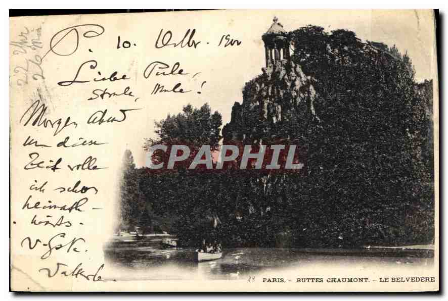 CPA Paris Buttes Chaumont le Belvedere 