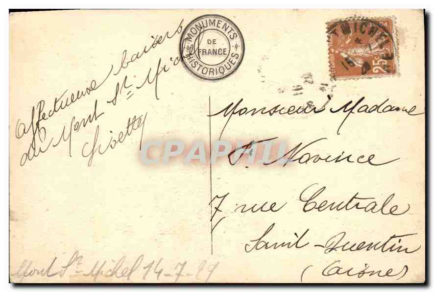 CPA Abbaye du Pont Saint Michel le Cloitre XIII siecle  — Verso