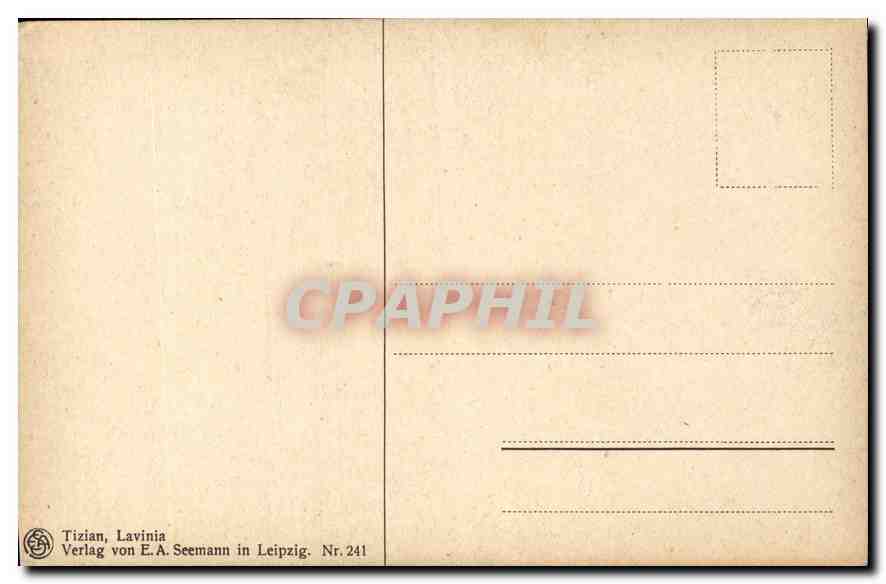 CPA Tizian Lavinia Verlag von E A Seemann in Leipzig  — Verso