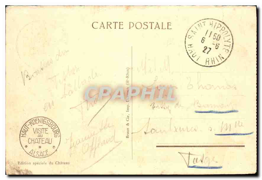 CPA Haut Koenigsbourg vue generale  — Verso