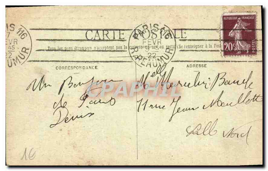 CPA Paris Porte St Denis  — Verso