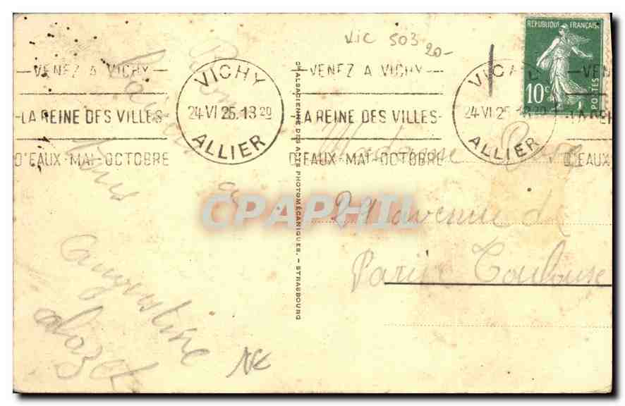 CPA Vichy la Source Chomel  — Rückseite