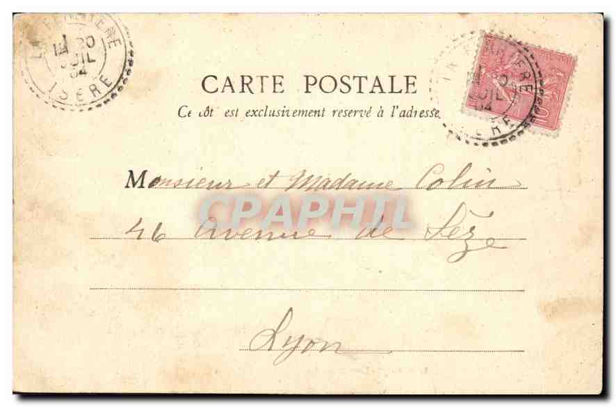 CPA Les Sept Laux Lacs Carre et Cotepen  — Verso
