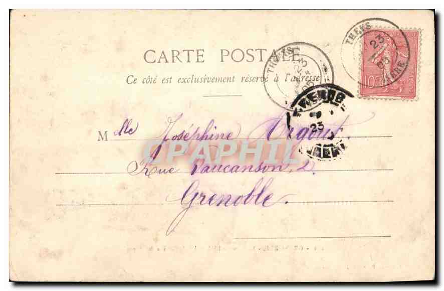 CPA Grenoble le Pont de l'Hopital et la Chaine des Alpes  — Rückseite