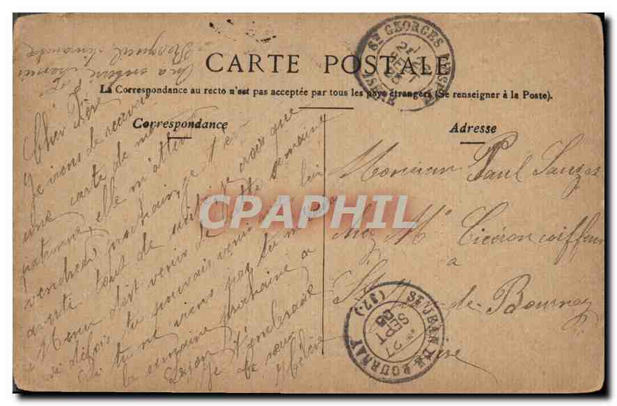CPA Lyon Homme de la Roche  — Verso