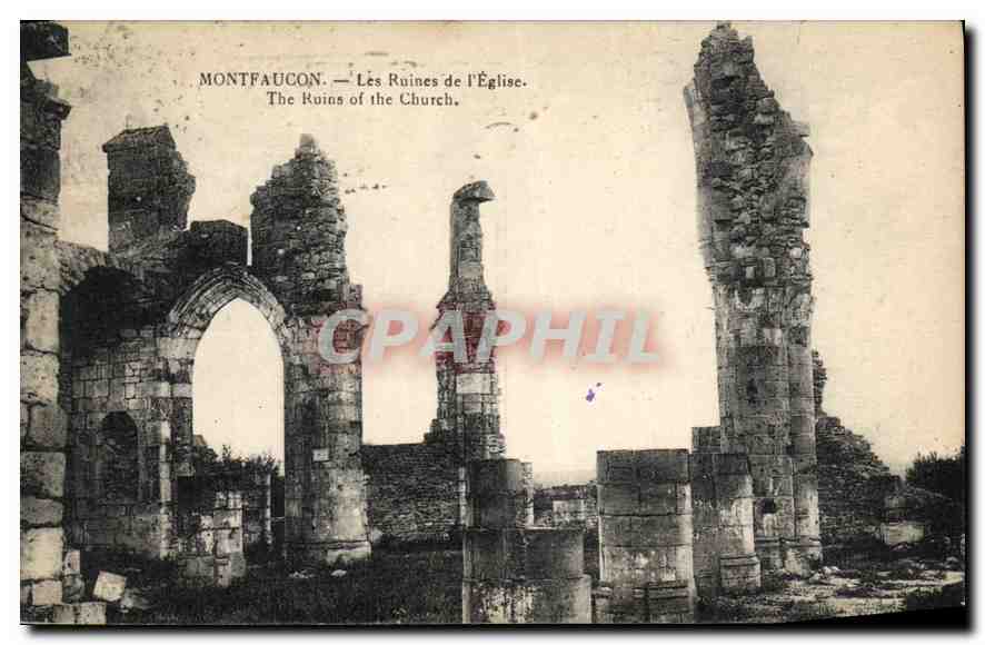 CPA Montfaucon les Ruines de l'eglise 