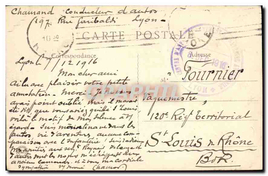 CPA Lyon l'Hotel de Ville construit de 1646 a 1672 par Simon Maupin  — Verso
