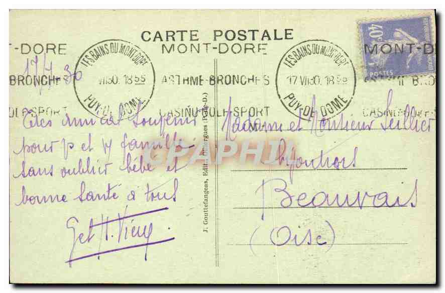 CPA L'Auvergne Chateau de Murols Cote Sud  — Rückseite