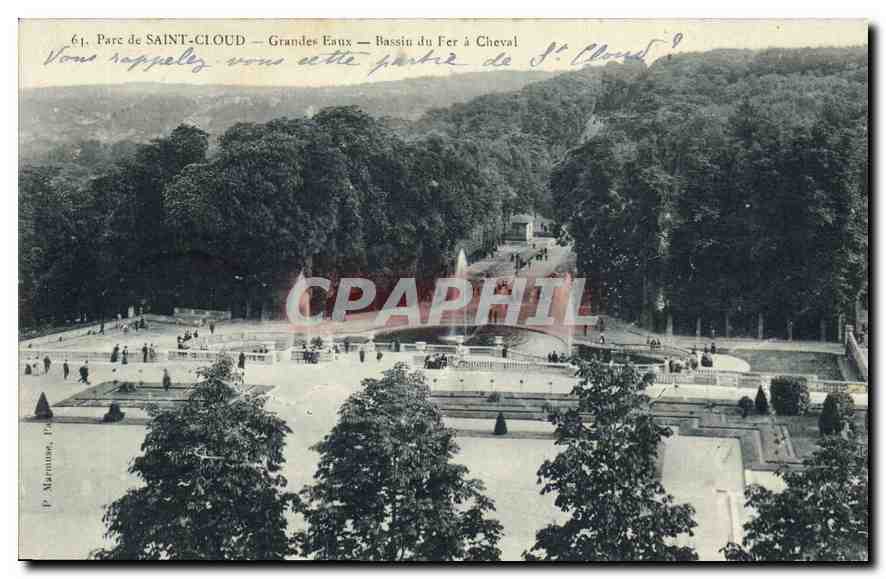 CPA Parc de Saint Cloud Grandes Eaux Bassin du Fer a Cheval 