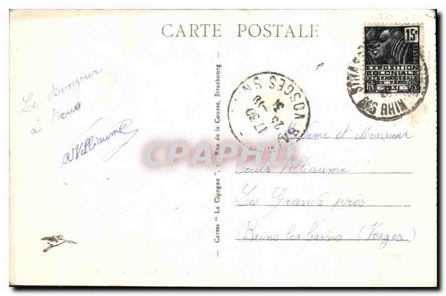 CPA Strasbourg Pont des Vosges Cathedrale et Eglise St Paul  — Rückseite