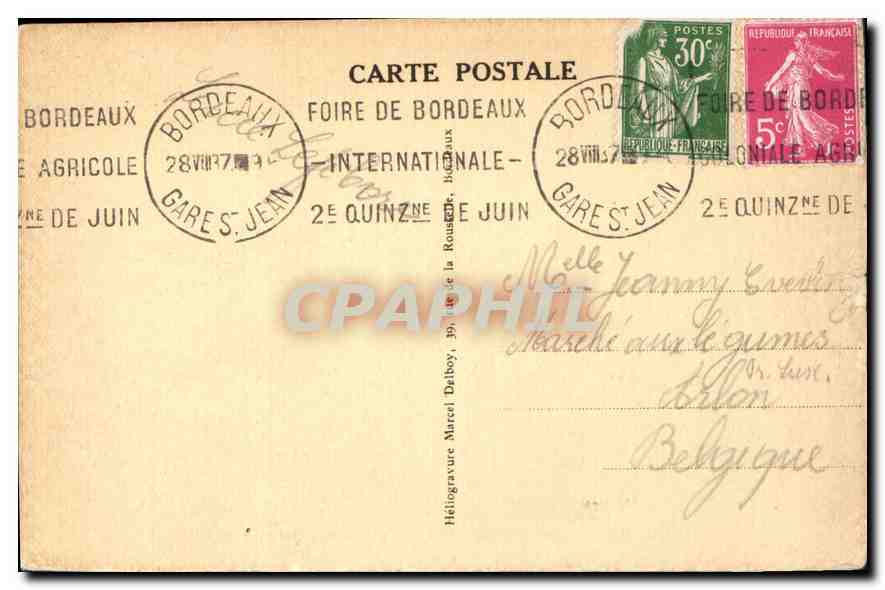 CPA Bordeaux Tour Pey Berland et Cathedrale Saint Andre  — Verso