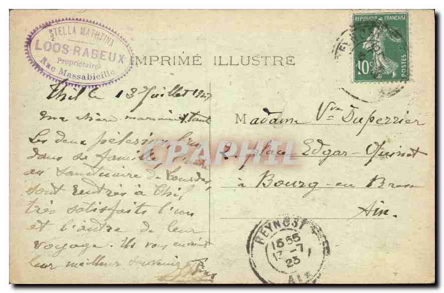 CPA Les Pyrenees Lourdes la Basilique  — Verso