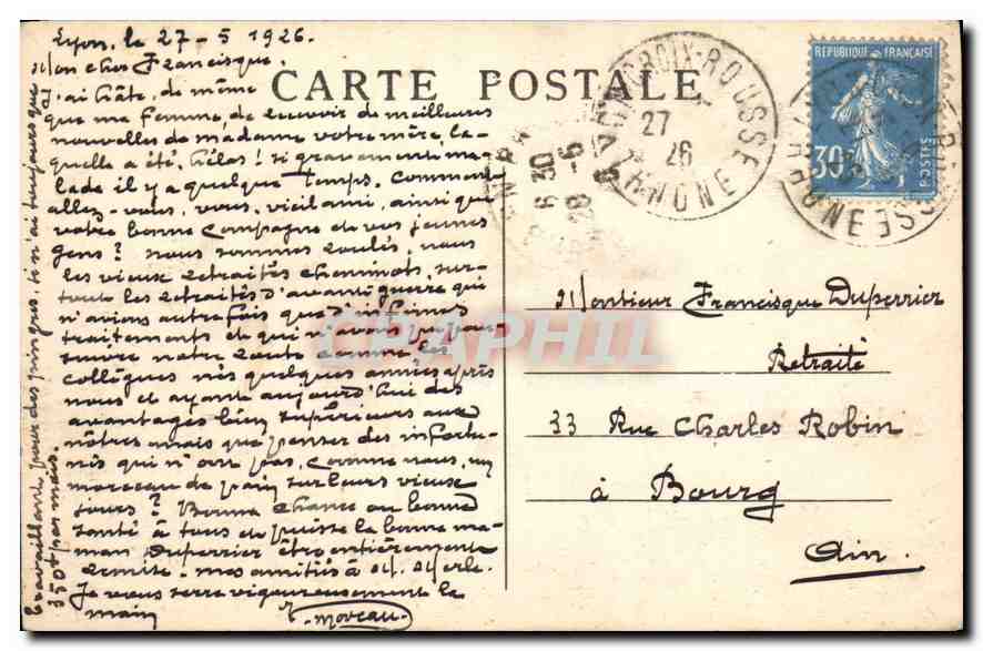 CPA Lyon Palais de la Bourse  — Verso
