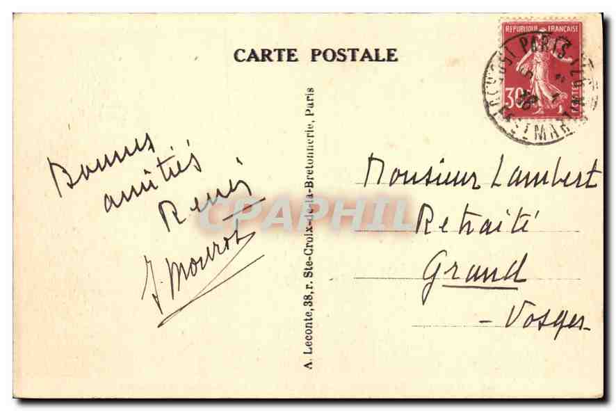 CPA Paris la Chambre des Deputes  — Rückseite