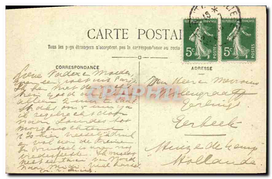CPA Paris le Sacre Coeur  — Rückseite