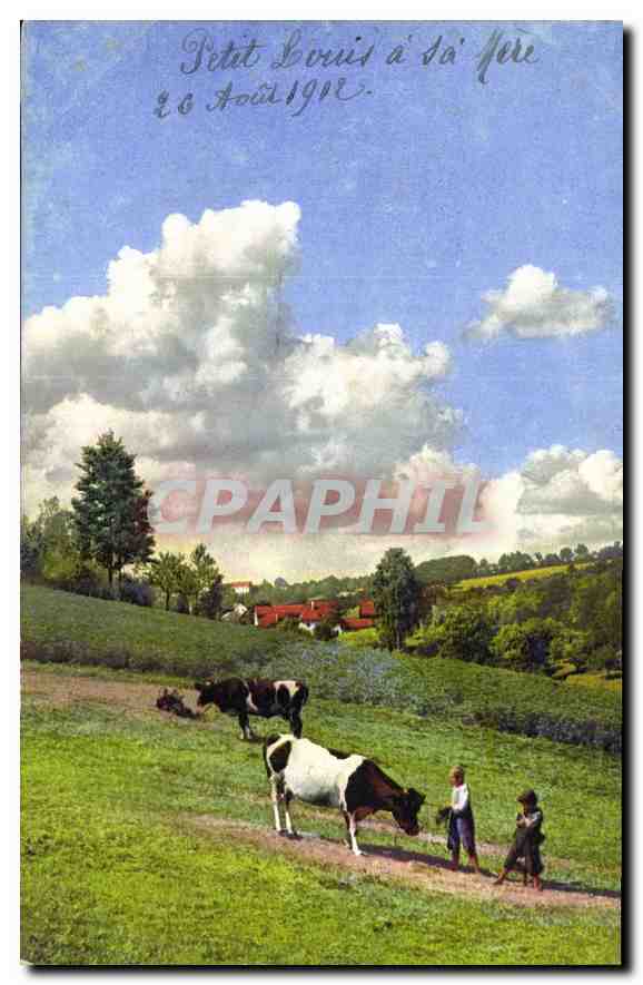 CPA Vaches Enfants