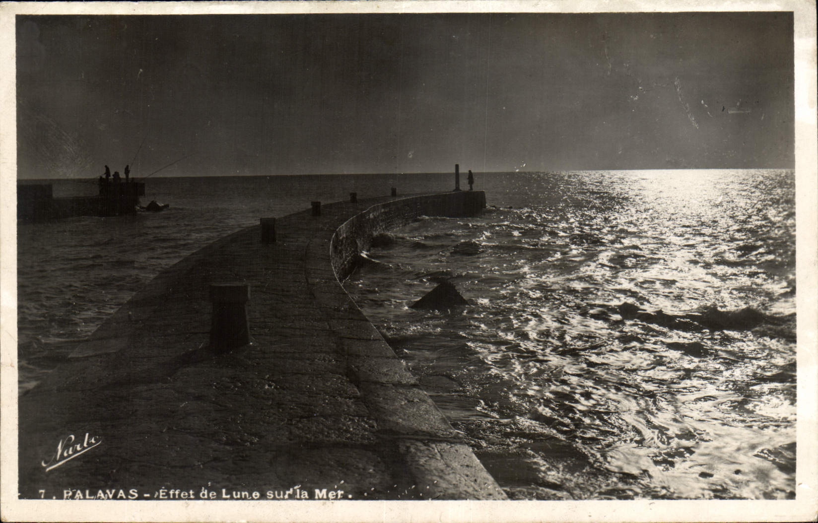 CPA Palavas Effet de Lune sur la Mer 