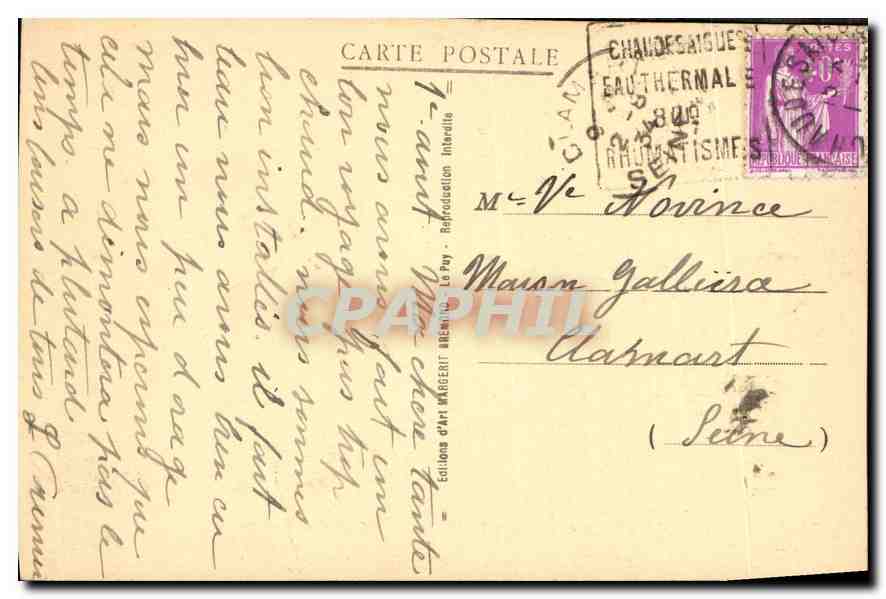 CPA Le Nouveau Pont de Treboul Cantal sur la Truyere  — Rückseite