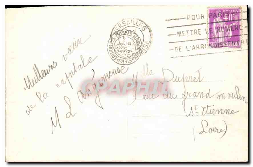 CPA Palais de Versailles la Chambre de Louis XV  — Verso