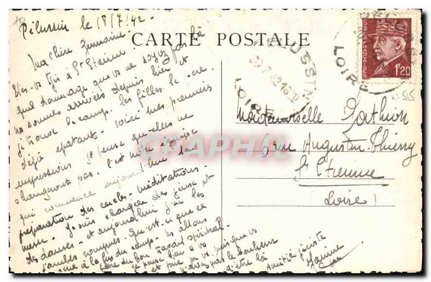 CPA La Loire Pittoresque Mont Pilat a travers les bois Route de Bessat au Cret de la Perdrix et la J — Rückseite
