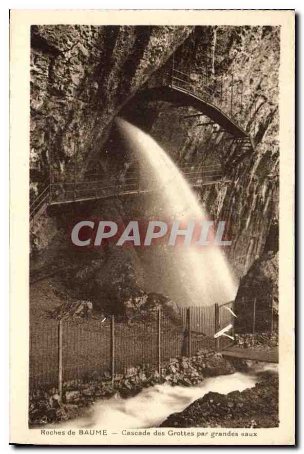 CPA Roches de Baume Cascade des Grottes par Grandes eaux 