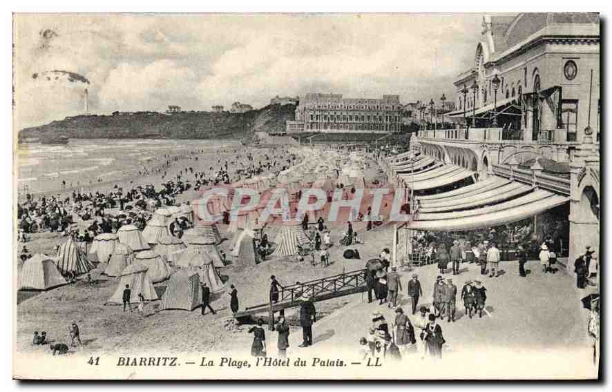 CPA Biarritz la Plage l'Hotel du Palais 