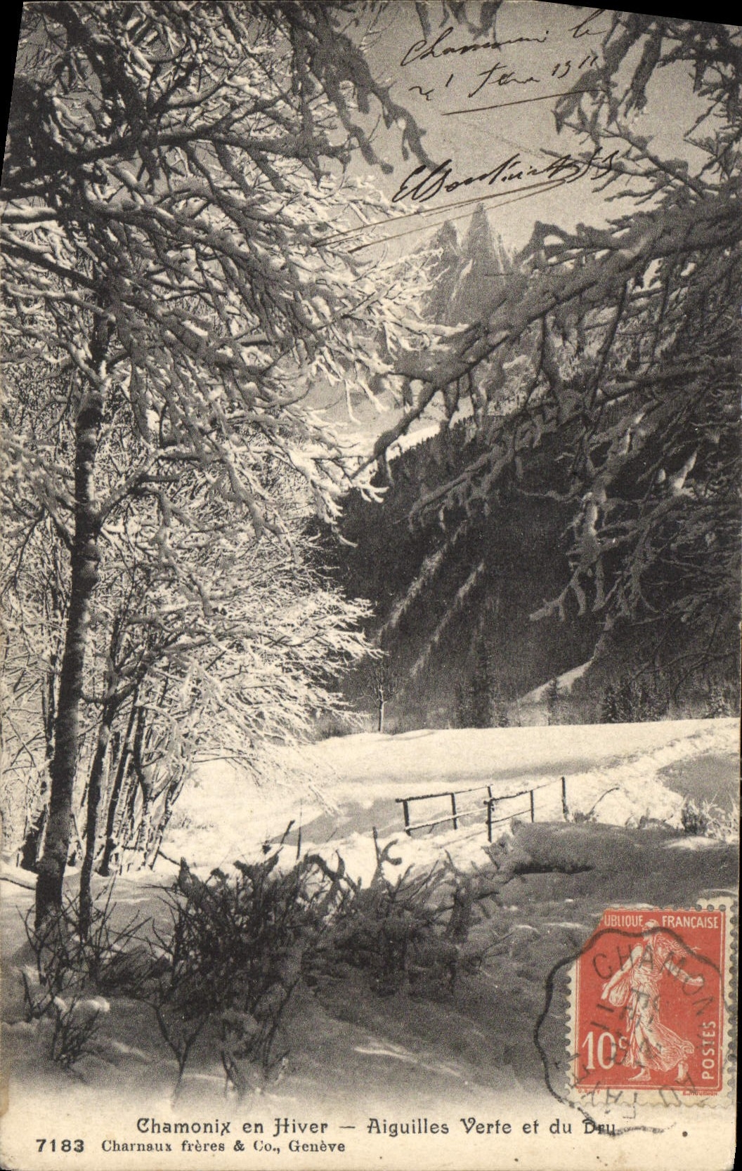 CPA Chamonix en Hiver Aiguilles Verte et du 