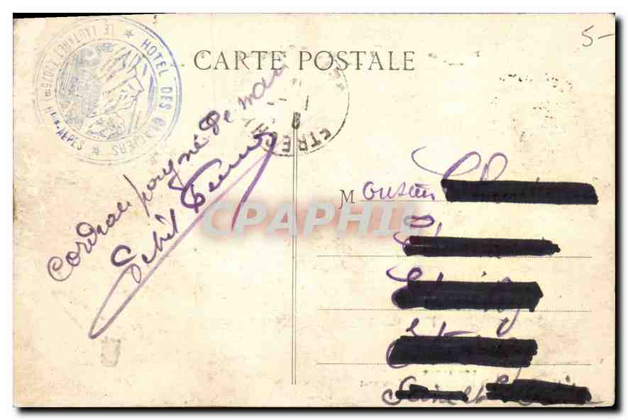 CPA Les Alpes Chaine de la Meije pres du Lautaret  — Verso