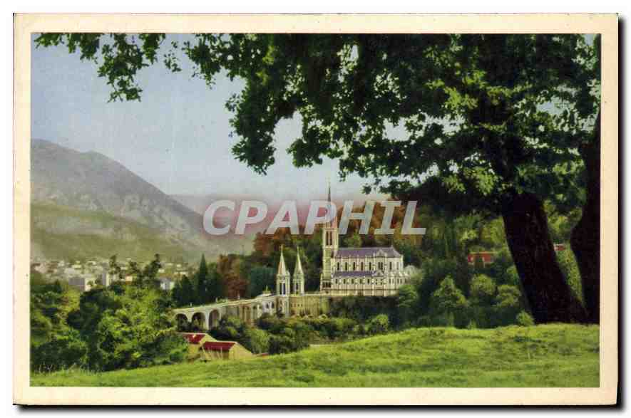 CPA Lourdes la Basilique et le Pic du Jer 