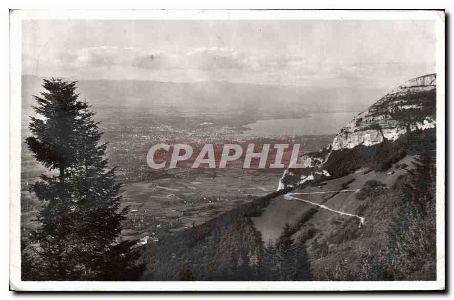 CPA Le Saleve Route de la Croisette et vue sur Geneve 