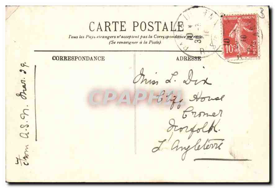 CPA Paris VIII le Pont Alexandre III  — Verso