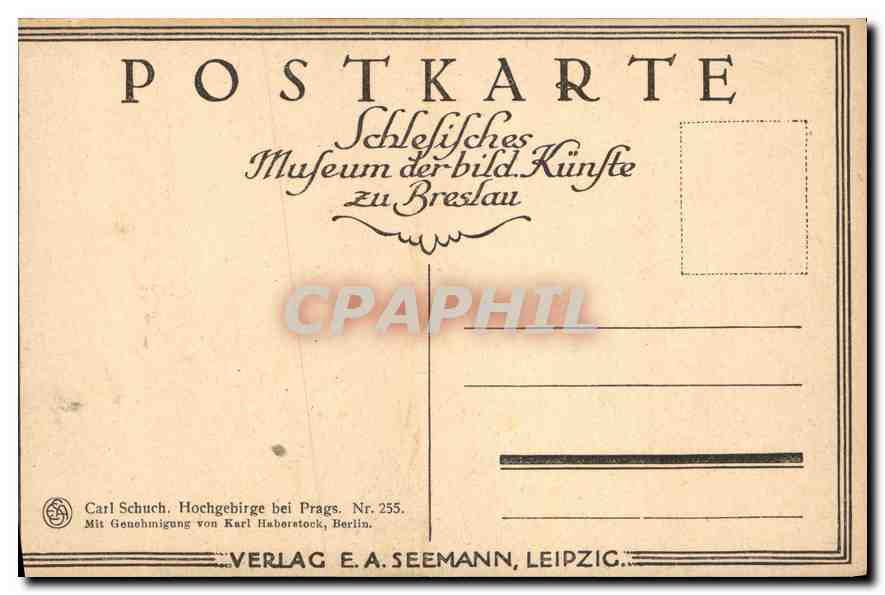 CPA Carl Schuch Hochgebirge bei Prags  — Verso