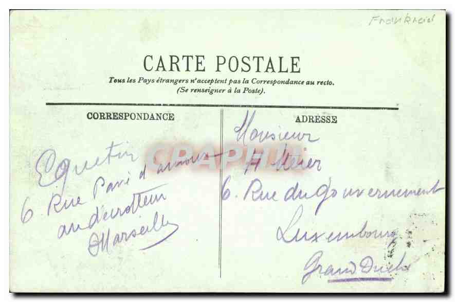 CPA Marseille la Passe du Vieux Port  — Verso