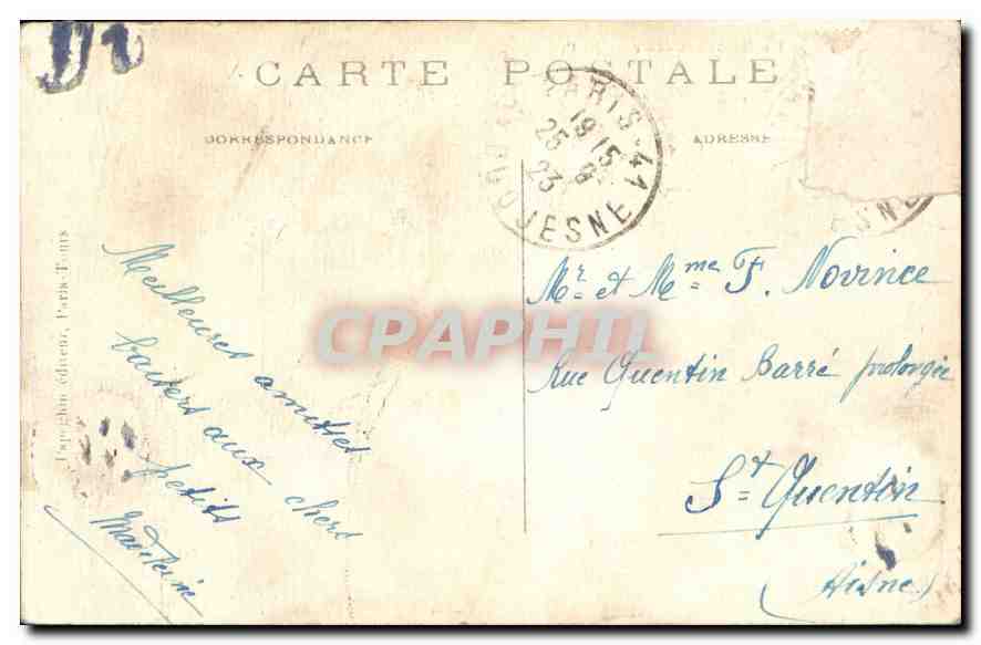 CPA Paris le Sacre Coeur  — Rückseite