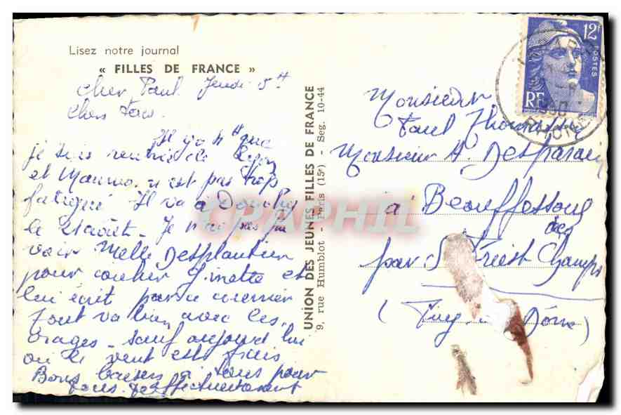 CPA Joyeuse Annee Femme — Verso