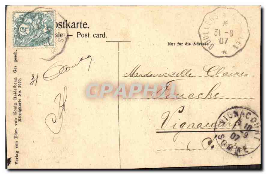 CPA Die Marksburg Bel Braubach a Rh  — Rückseite