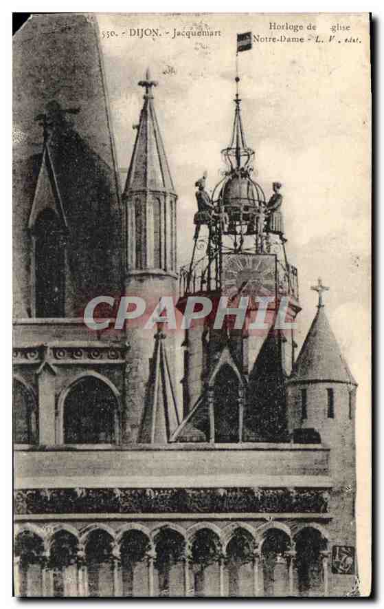 CPA Dijon Jaquemart Horloge de Eglise Notre Dame 