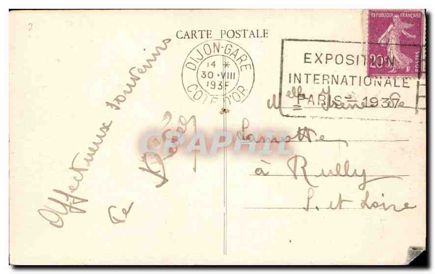 CPA Dijon Jaquemart Horloge de Eglise Notre Dame  — Rückseite