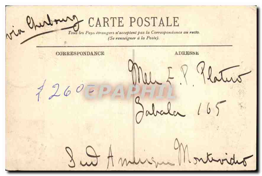 CPA Biarritz le Rocher vue vers le Phare  — Verso
