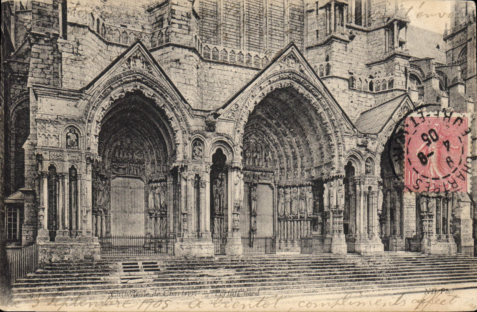 CPA Cathedrale de Chartres Portail Nord 